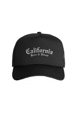 Load image into Gallery viewer, BORN and RAISED CALI FOAM TRUCKER CAP
