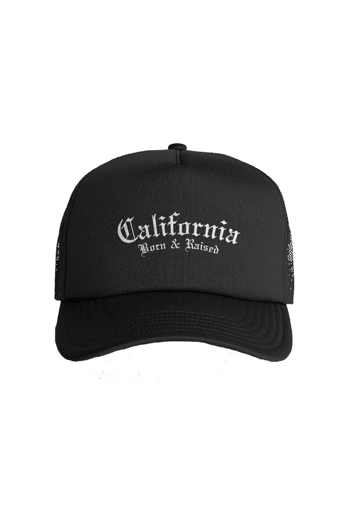 BORN and RAISED CALI FOAM TRUCKER CAP