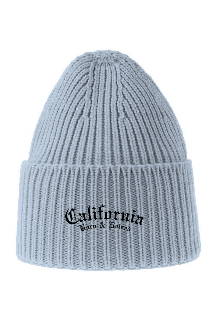 CALI BABY BLUE Sustainable Chunky Rib Knit Beanie