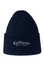 Load image into Gallery viewer, NAVY CALI Sustainable Chunky Rib Knit Beanie
