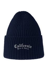NAVY CALI Sustainable Chunky Rib Knit Beanie